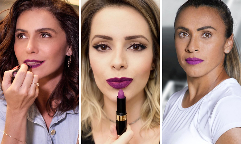 Famosas apostam em batom roxo (Fotos: Instagram/Reprodução)