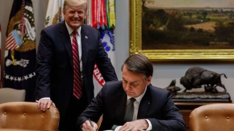 Trump e Bolsonaro têm firmado diversos acordos bilaterais desde a visita de Bolsonaro aos EUA (foto)