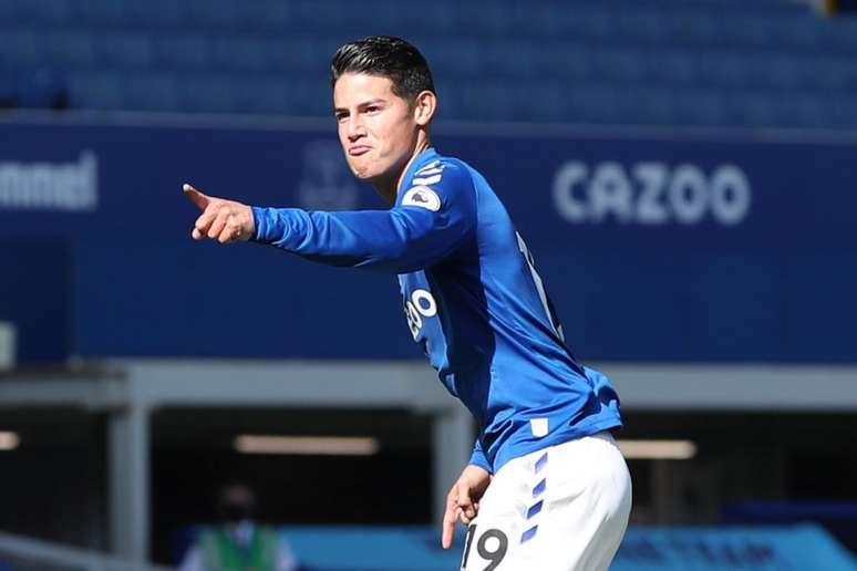 James Rodríguez tem sido um dos destaques do Everton na temporada (Foto: Nick Potts / AFP)