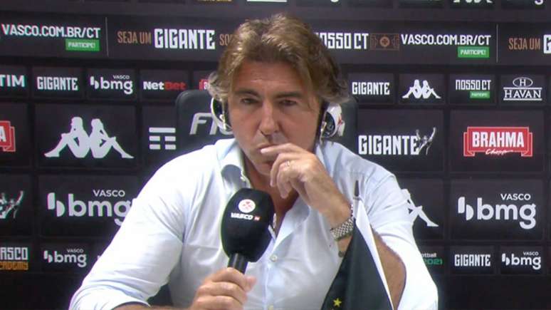 Ricardo Sá Pinto estreou com uma atuação diferente do Vasco em relação a outros jogos (Reprodução/VascoTV)