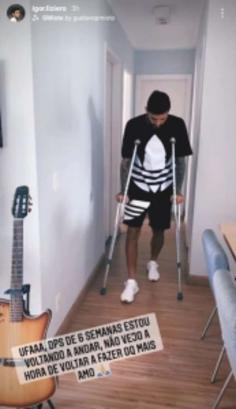 Liziero avança em recuperação após cirurgia (Reprodução/Instagram)