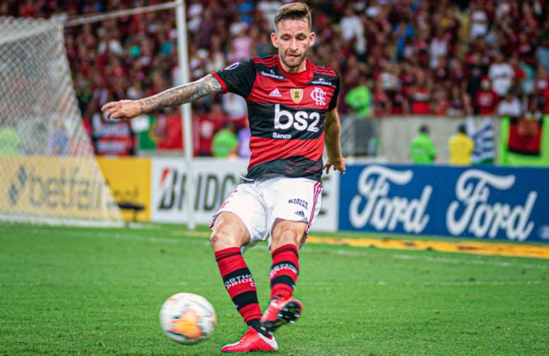 Léo Pereira em ação pelo Flamengo: zagueiro está em sua primeira temporada no Ninho (Foto: Paula Reis / Flamengo)