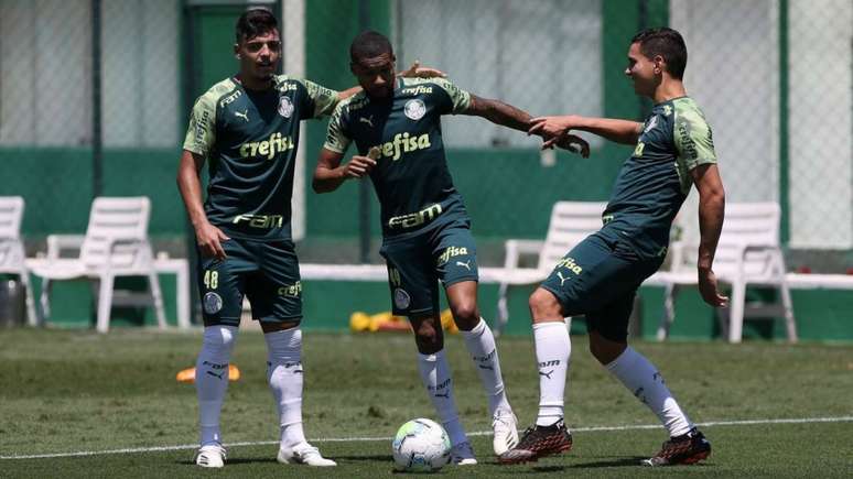 Wesley e Gabriel Menino devem ser titulares do Palmeiras mais uma vez (Foto: Cesar Greco/Palmeiras)