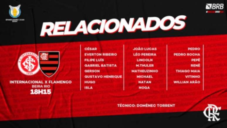 Relacionados do Fla (Foto: Divulgação/Flamengo)