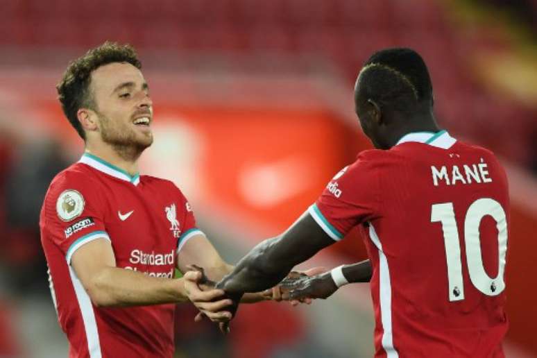 Diogo Jota garantiu a vitória do Liverpool (Foto: STU FORSTER / POOL / AFP)