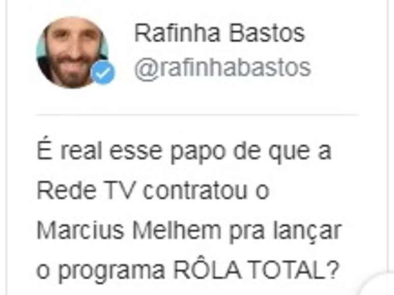 Piada sobre acusações de assédio de Marcius Melhem publicada por Rafinha Bastos em seu Twitter