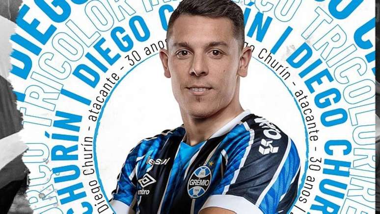 Argentino Diego Churín, de 30 anos, é o novo reforço do Grêmio