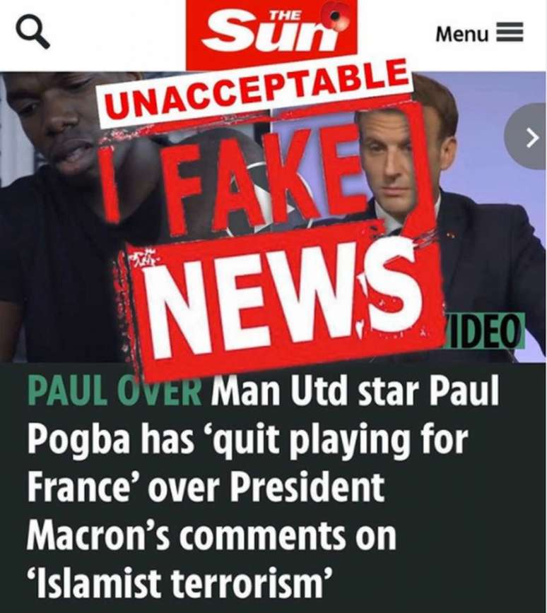 Pogba disse que a matéria publicada pelo The Sun é "fake news" (Foto: Reprodução/Instagram)