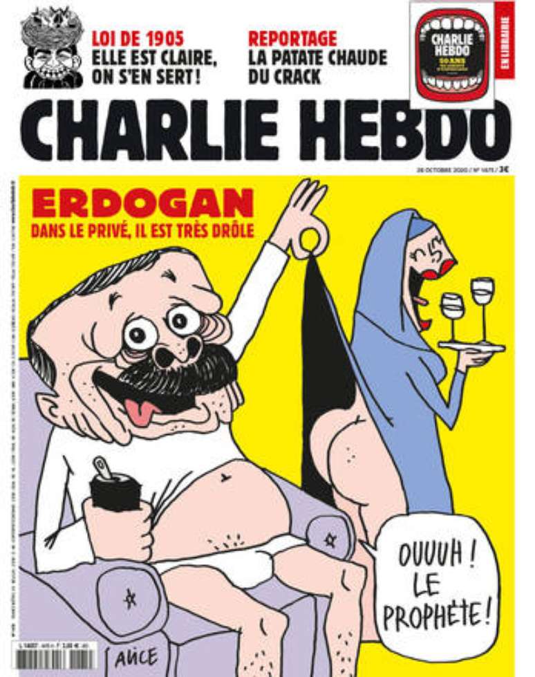Caricatura de Erdogan na capa do Charlie Hebdo