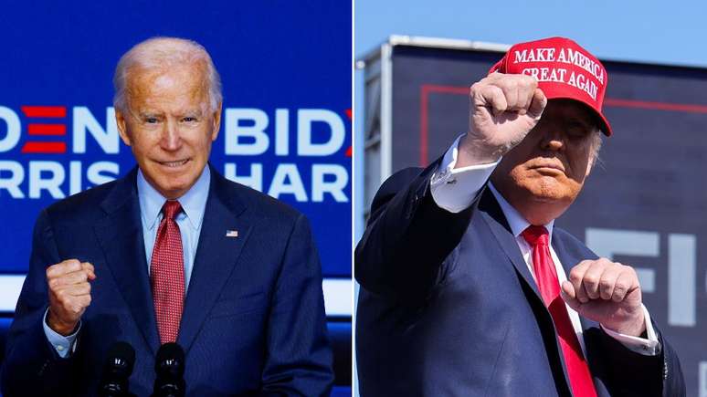 fotos de biden e trump lado a lado