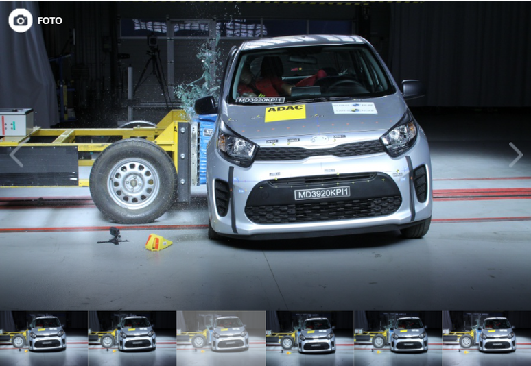 Mesmo com dois airbags, Kia Picanto teria resultado ruim, segundo o Latin NCAP.