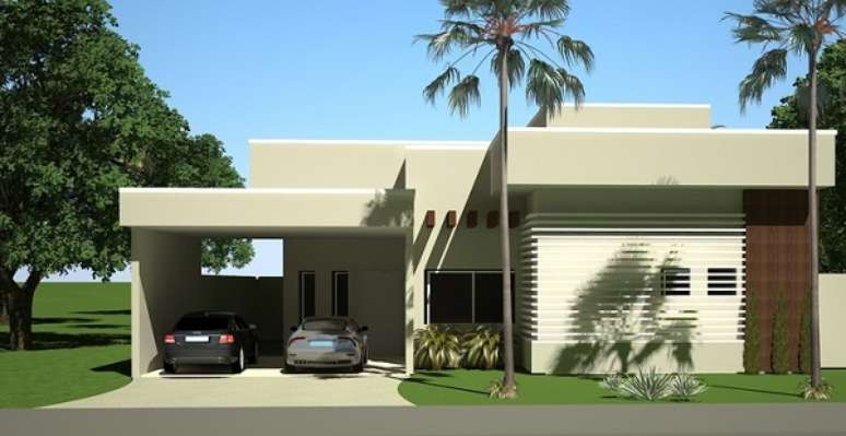 20- As linhas arquitet&ocirc;nicas das casas com platibanda s&atilde;o elegantes e requintadas. Fonte Decorando Casas