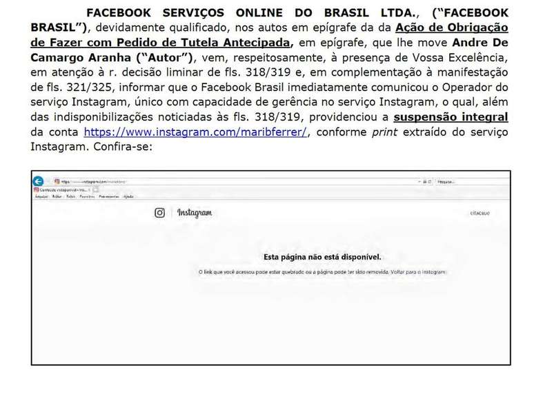 Facebook Brasil excluiu postagens de Mari Ferrer a pedido da Justiça