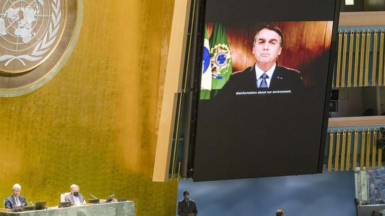 Bolsonaro rebateu o americano Joe Biden em discurso em c&uacute;pula da ONU