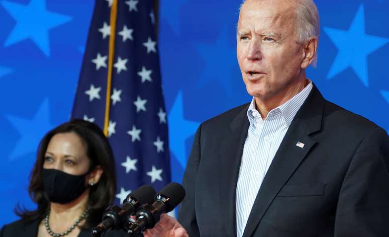Joe Biden discursa em Wilmington, no Estado norte-americano de Delaware
05/11/2020 REUTERS/Kevin Lamarque