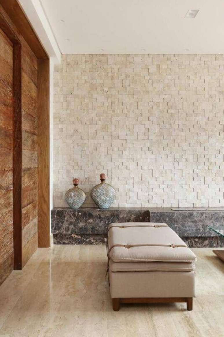 54. Revestimento 3D para sala moderna &ndash; Via: Revista VD