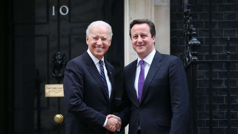 Joe Biden visitou o Reino Unido como vice-presidente em 2013, quando David Cameron era primeiro-ministro