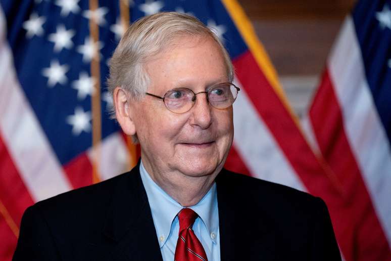 Líder republicano no Senado dos Estados Unidos, Mitch McConnell
09/11/2020
Stefani Reynolds/Pool via REUTERS