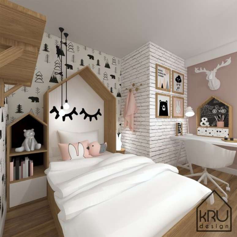 13. Cabeceira infantil casinha &ndash; Via: Kru Design
