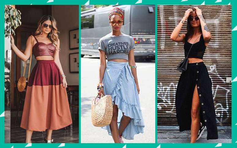 Cropped e saia midi: 7 maneiras de apostar na combinação estilosa