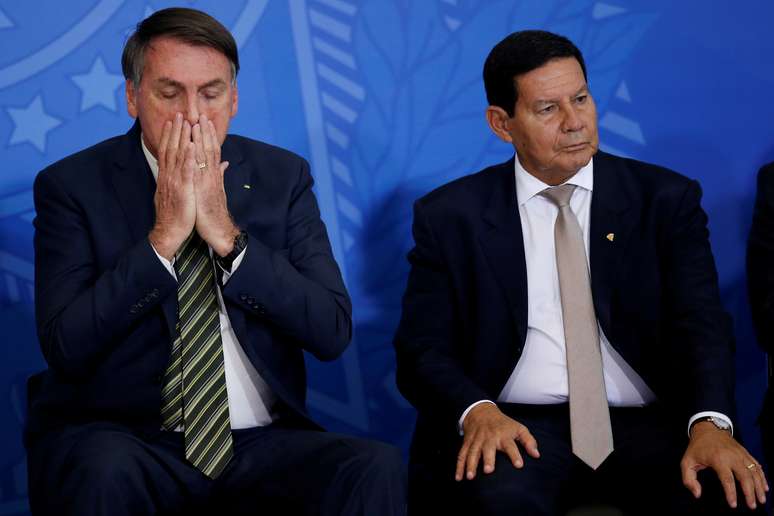 Presidente Jair Bolsonaro e Hamilton Mourão 