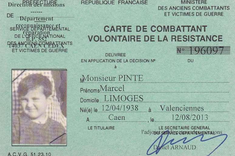 França emitiu uma identidade póstuma para Marcel reconhecendo-o como membro da Resistência