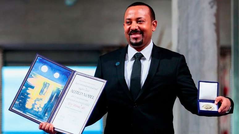 Abiy Ahmed Ali recebeu o Prêmio Nobel da Paz em 2019 por seus esforços para encerrar 20 anos de guerra entre Etiópia e Eritreia