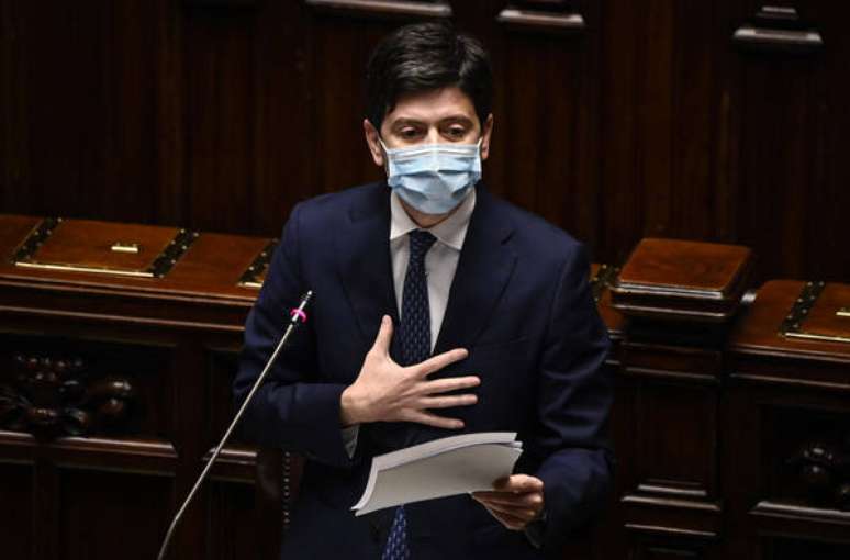 O ministro da Saúde da Itália, Roberto Speranza, em audiência no Parlamento