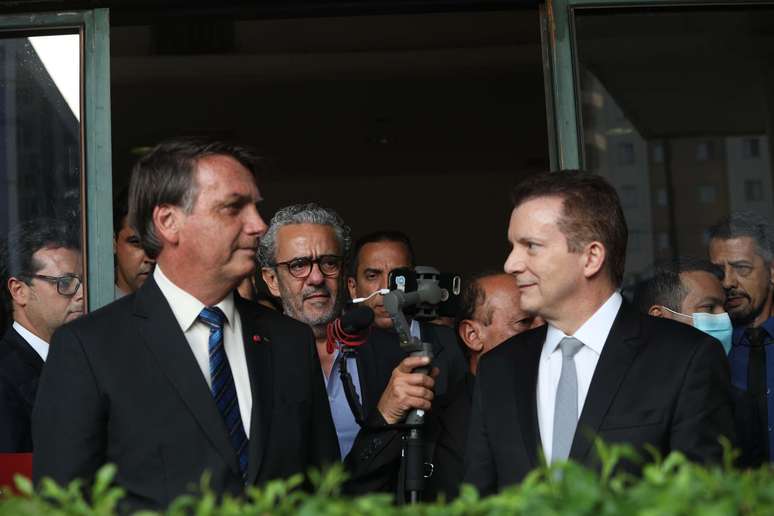 O presidente Jair Bolsonaro se encontra com o candidato Celso Russomanno (Republicanos), seu indicado para o cargo da prefeitura de São Paulo