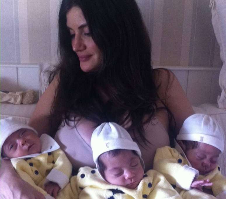 A modelo e apresentadora Isabella Fiorentino, que é mãe dos trigêmeos Bernardo, Lorenzo e Nicholas, que nasceram prematuros