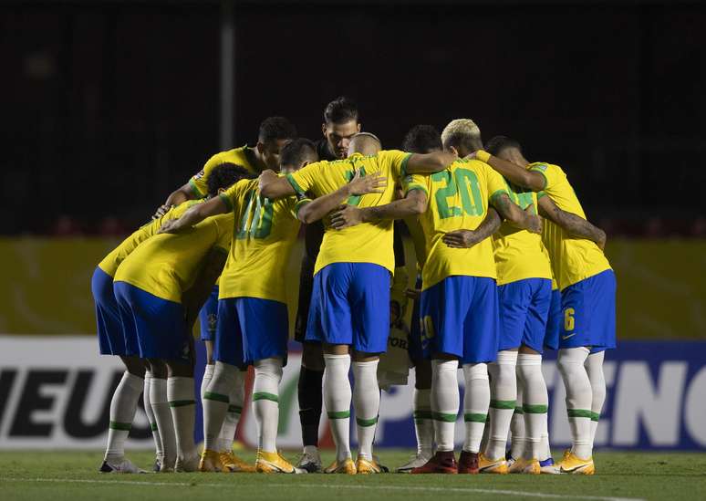 Seleção Brasileira durante partida pelas Eliminatórias da Copa 