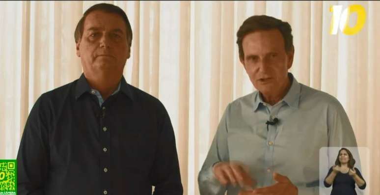 Bolsonaro gravou vídeo de campanha com Marcelo Crivella no primeiro turno.