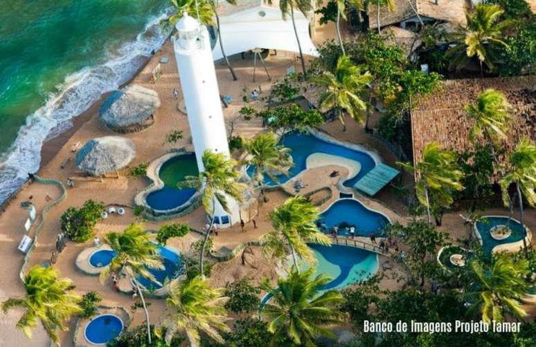 Sede do projeto Tamar localizada na Praia do Forte