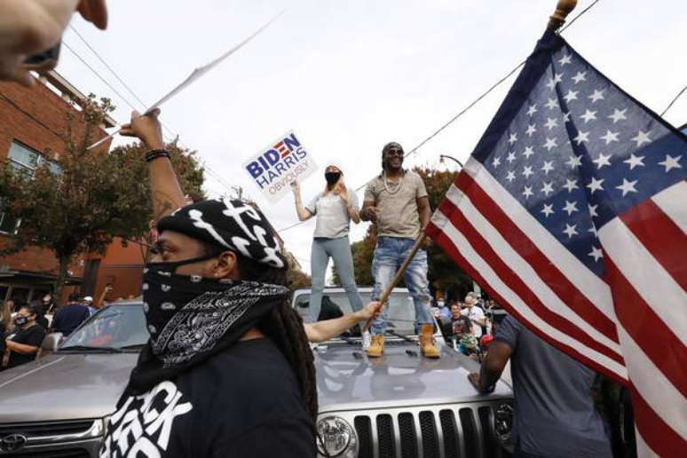 Apoiadores de Biden em Atlanta, cidade mais populosa da Geórgia