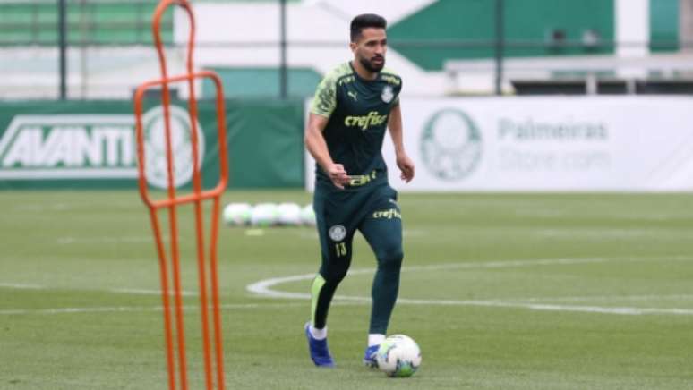 O zagueiro Luan voltou aos treinos após se recuperar da Covid-19 (Foto: Cesar Greco/Palmeiras)