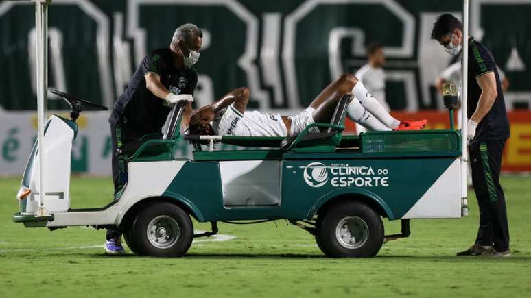 Luiz Adriano deixou o campo, contra o Goiás, ainda no primeiro tempo da partida (Foto: César Greco/Palmeiras)