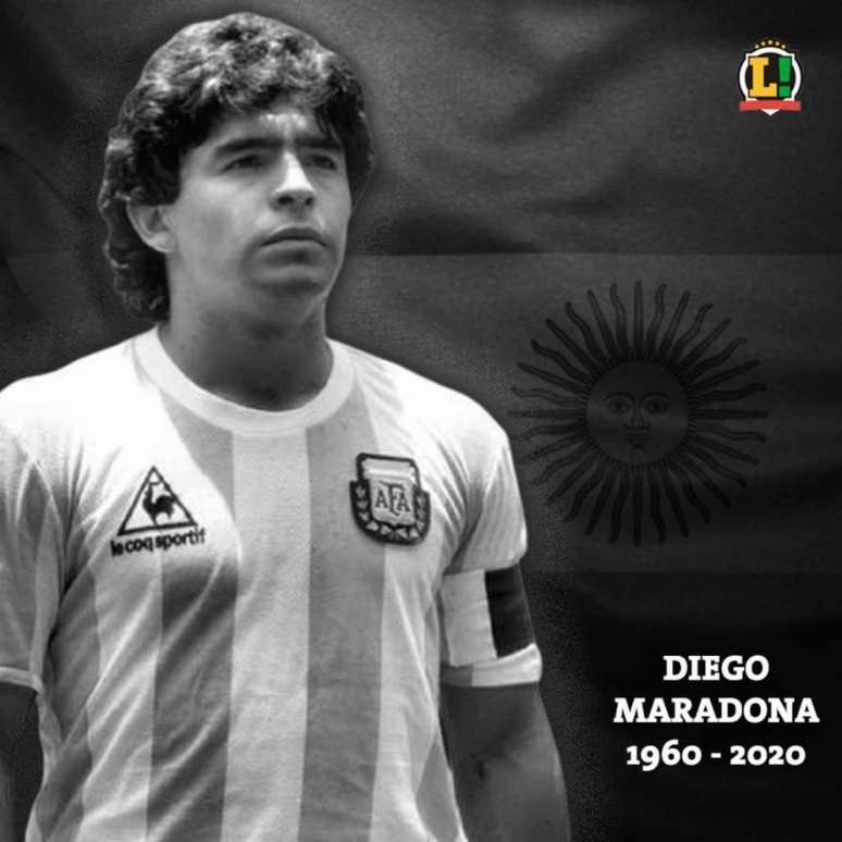 Maradona faleceu nesta quarta-feira (25) aos 60 anos de idade (Arte L!)