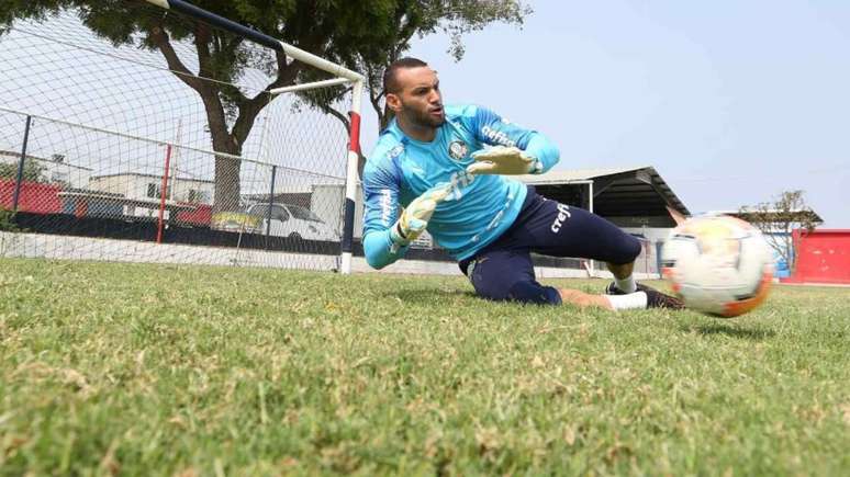 Weverton foi o único titular em campo no treino desta quinta-feira (26) (Foto: Cesar Greco/Palmeiras)