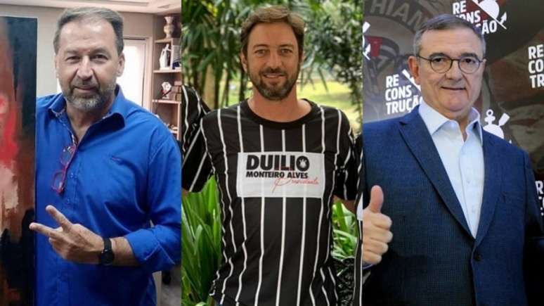 Augusto Melo, Duílio Monteiro Alves e Mário Gobbi são os candidatos à presidência (Foto: Montagem/Divulgação)