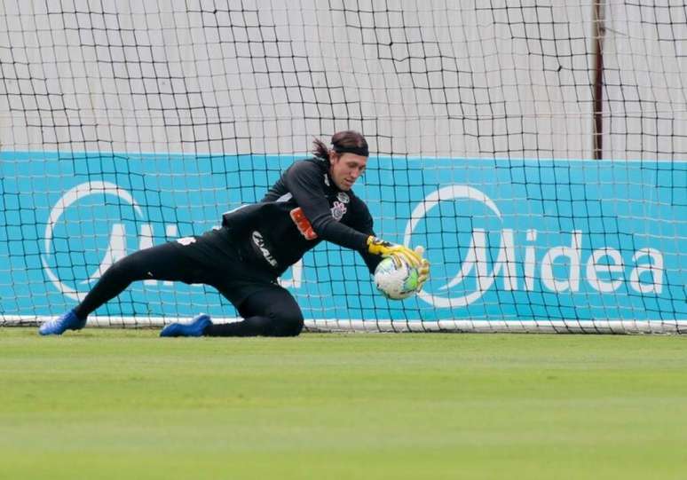 Cássio voltou aos treinamentos neste domingo (Foto: Rodrigo Coca/Agência Corinthians)