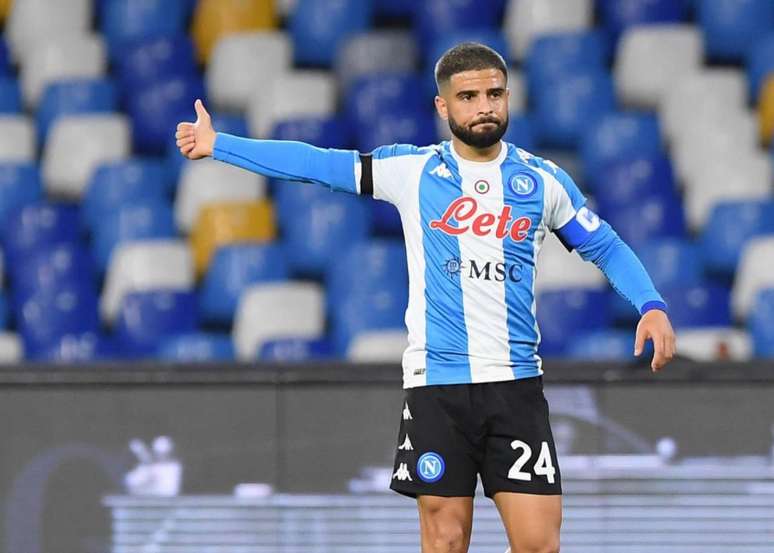 Capitão Lorenzo Insigne foi o destaque da partida no San Paolo (Foto: Divulgação / Napoli)