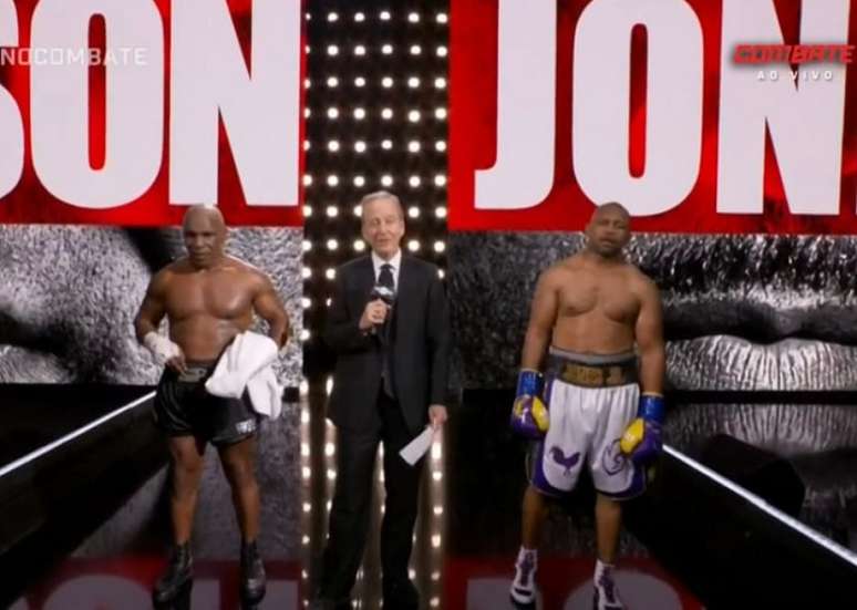 Mike Tyson foi melhor, mas luta contra Roy Jones Jr terminou empatada (Foto: Reprodução Combate)