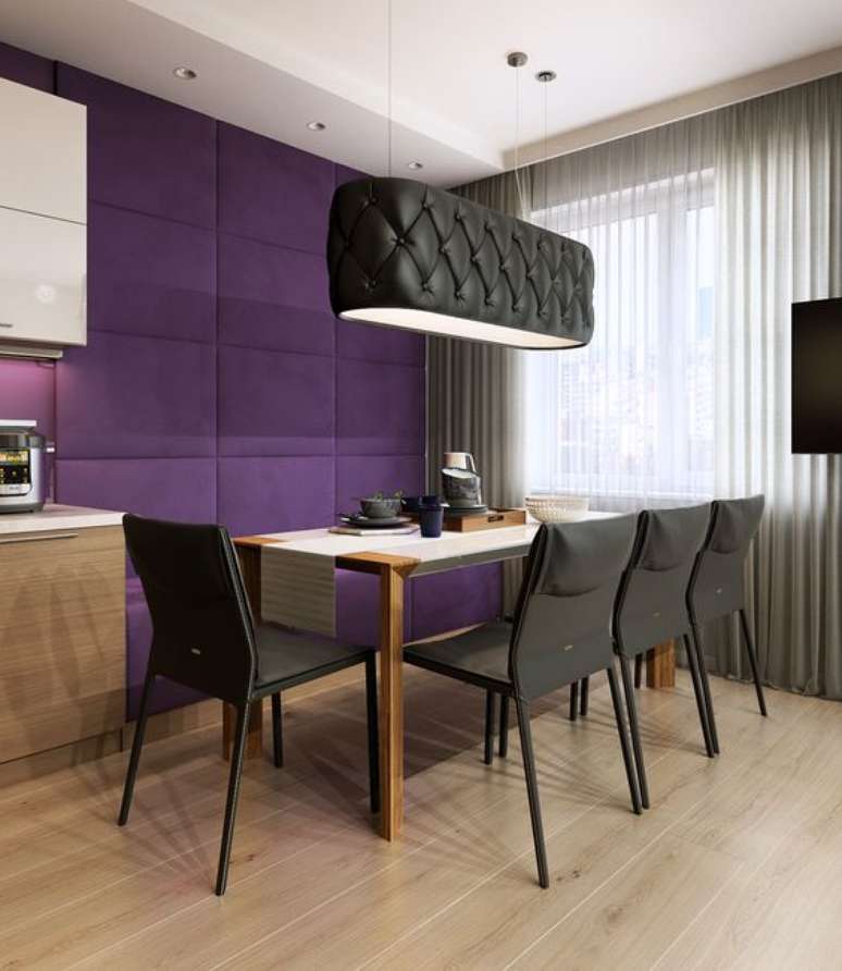 5. Sala de jantar com tons de roxo – Via: Behance