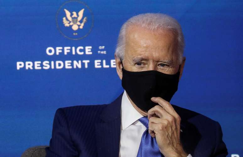 O presidente eleito dos Estados Unidos, Joe Biden, em evento de nomeação da sua equipe econômica. 01/12/2020. REUTERS/Leah Millis.  
