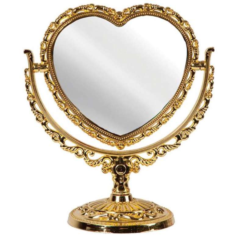 9. Espelho de mesa com formato de coração – Via: Carro de Mola