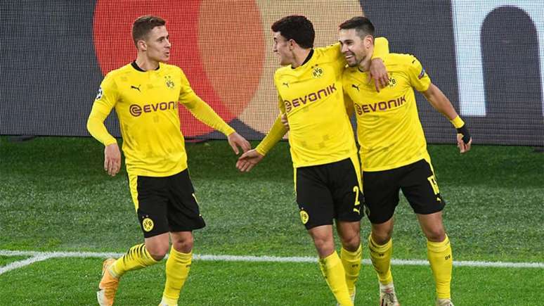 O Borussia Dortmund está nas oitavas de final da Liga dos Campeões (Foto: BERND THISSEN / POOL / AFP)