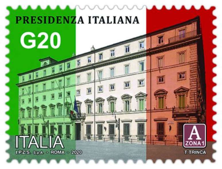 Selo em homenagem à presidência italiana no G20