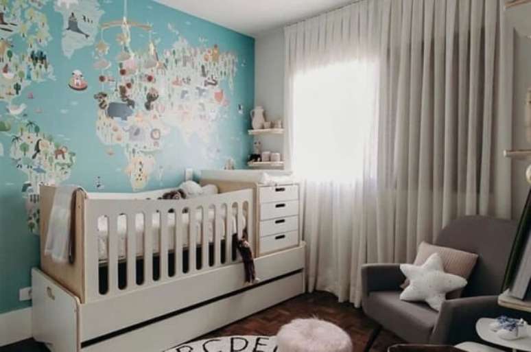 16. Berço com gavetas embutidas com design discreto. Fonte: Gabi Work