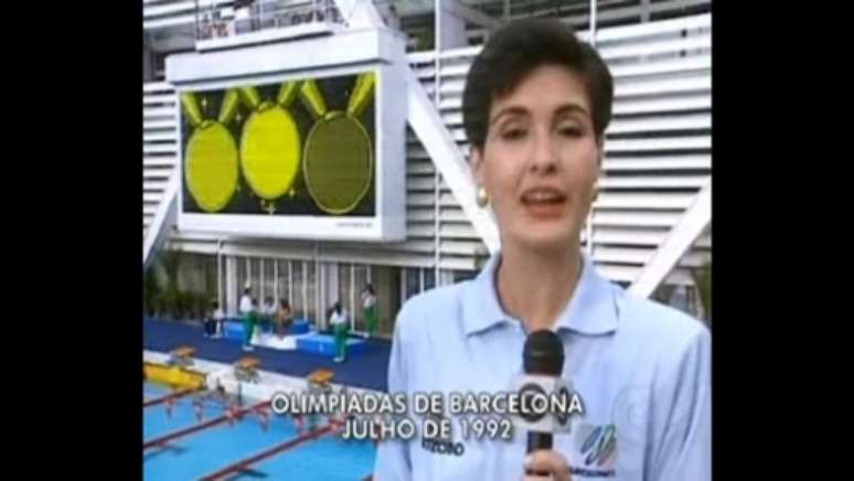 Fátima cobriu os Jogos Olímpicos de Barcelona (Foto: Reprodução/Globo)