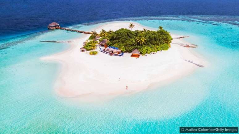 As ilhas Maldivas estão ameaçadas pelo aumento do nível do mar devido à mudanças climáticas